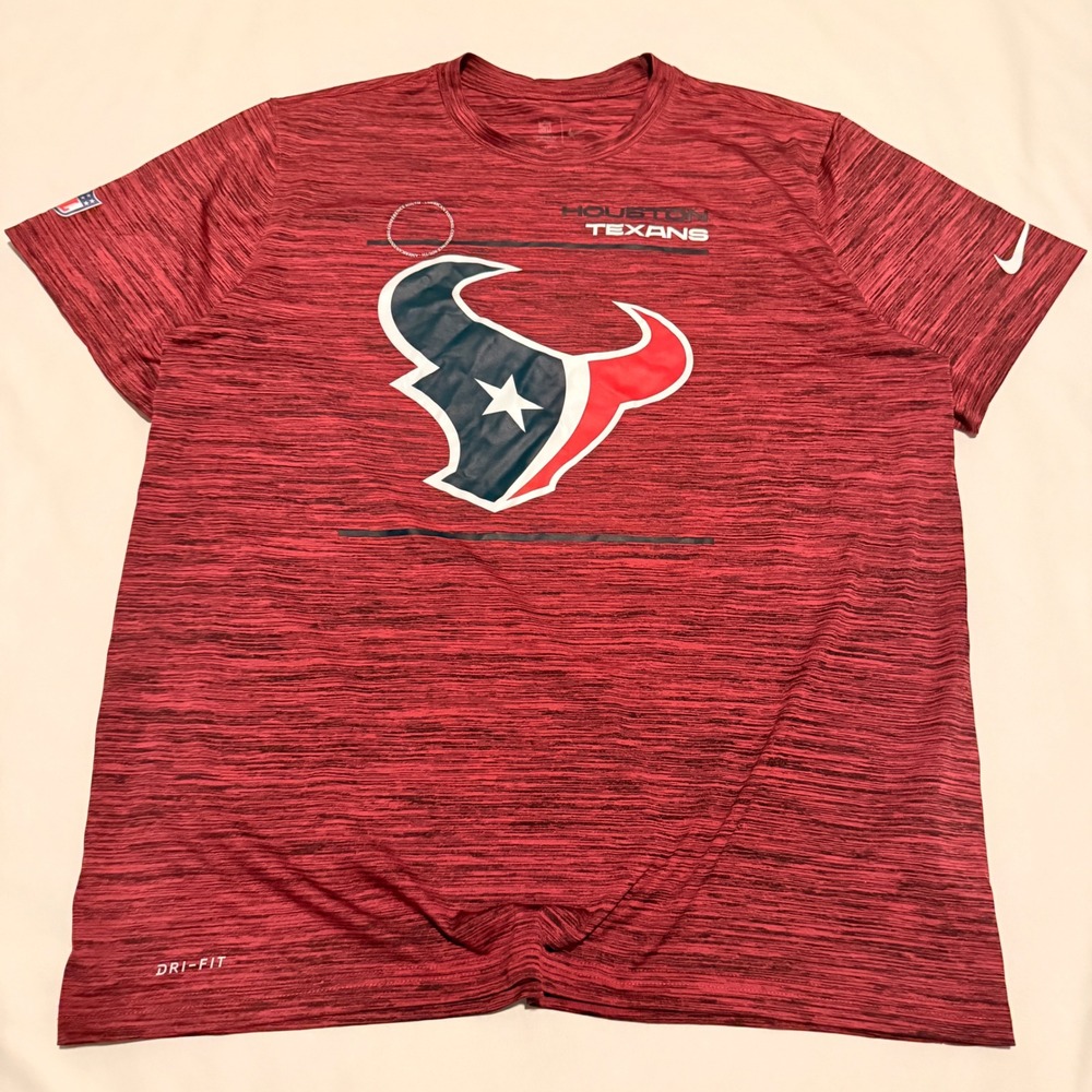 Nike Houston Texans Shirt Mens XL Red Space Dye Dri-FIT NFL On-Field DB6278-687